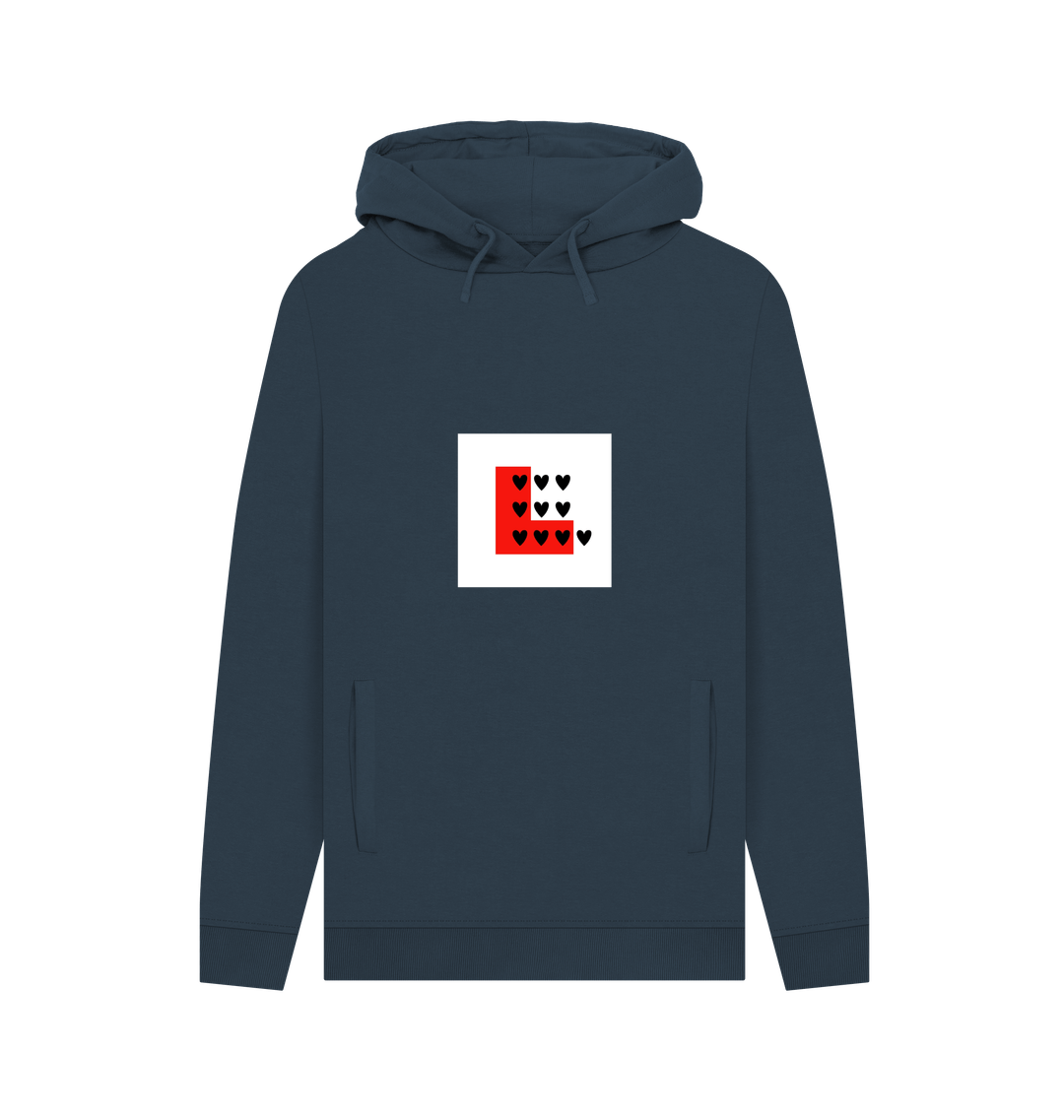 Navy Printed Hoody Front