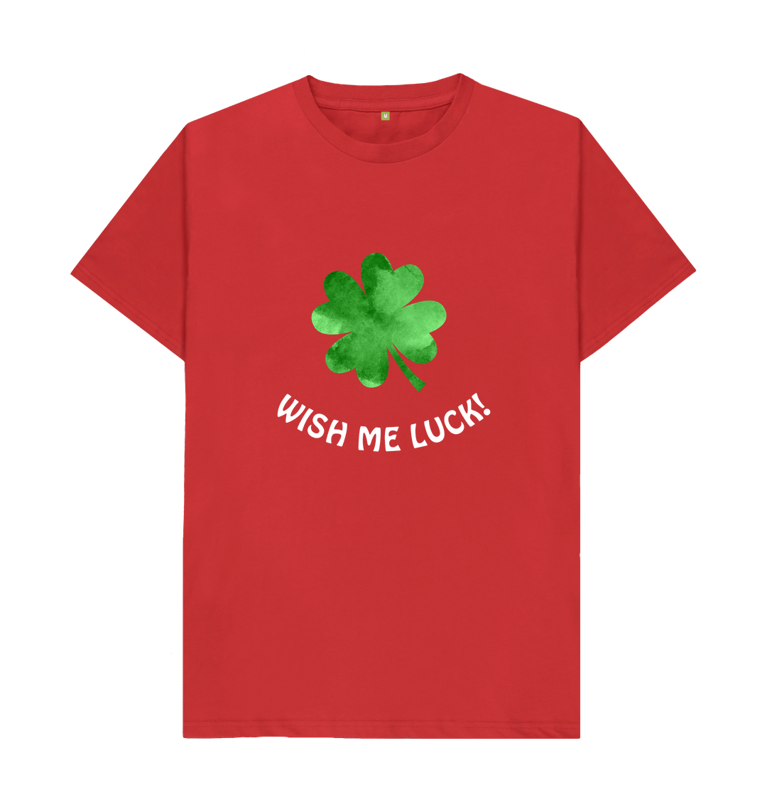 Red Lucky four leaf clover - unisex t-shirt
