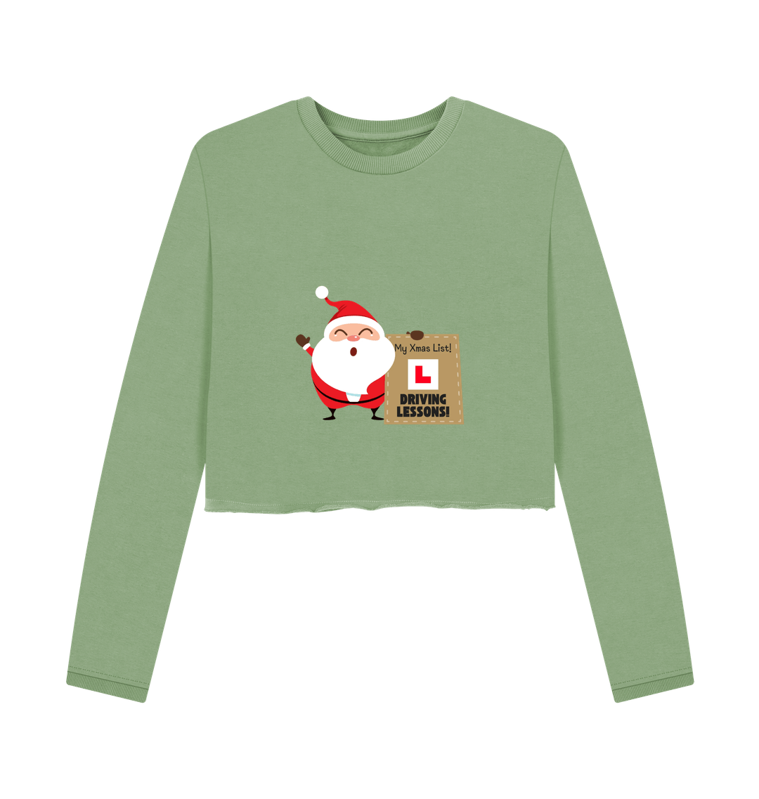 Sage Printed Boxy Jumpers Front