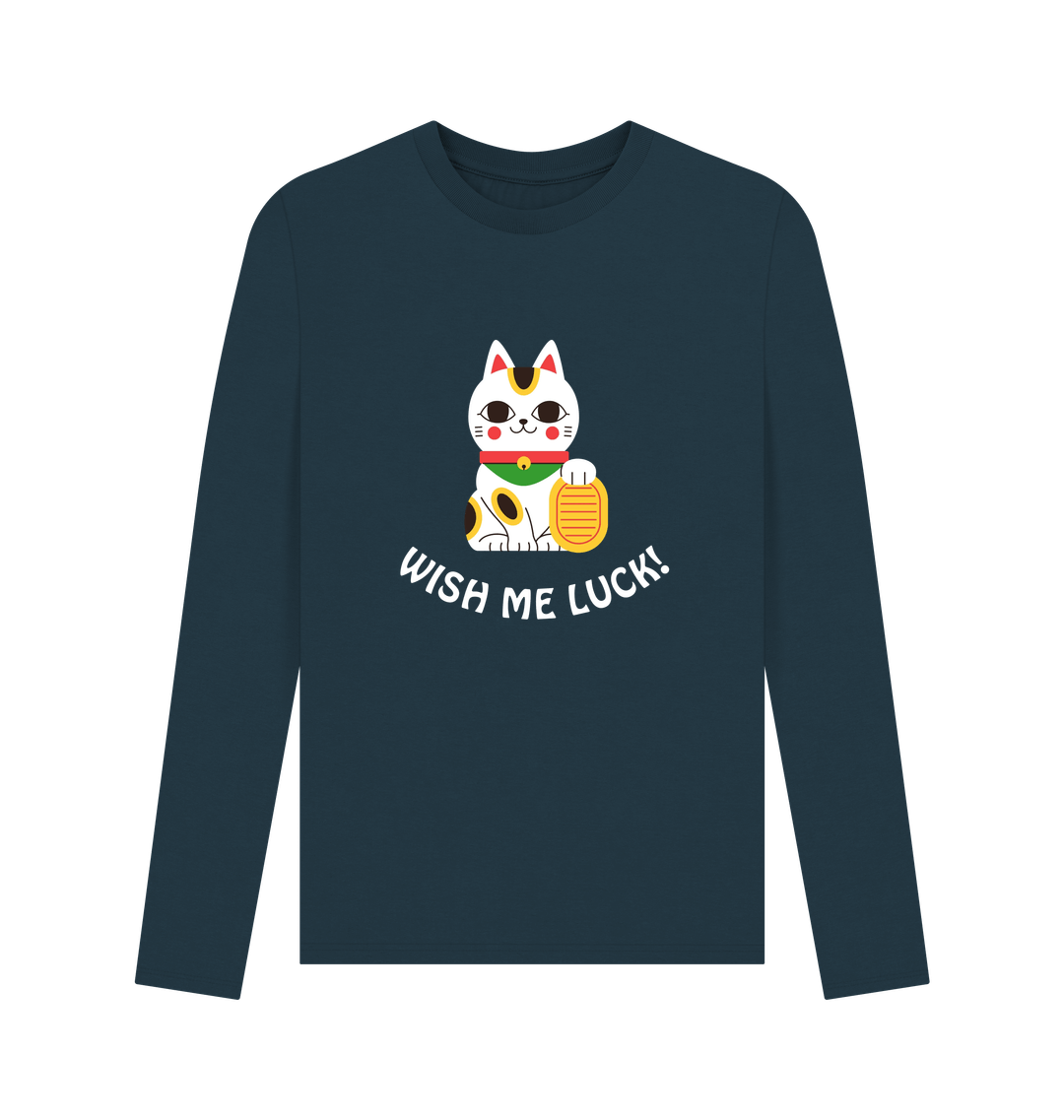 Denim Blue Printed Long Sleeve T Shirt Front