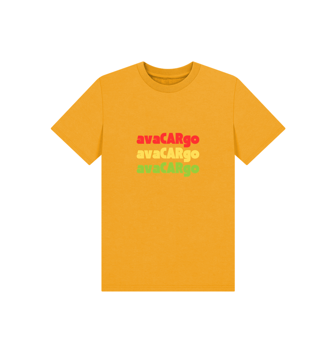 Mustard Printed Kids T-Shirt Front