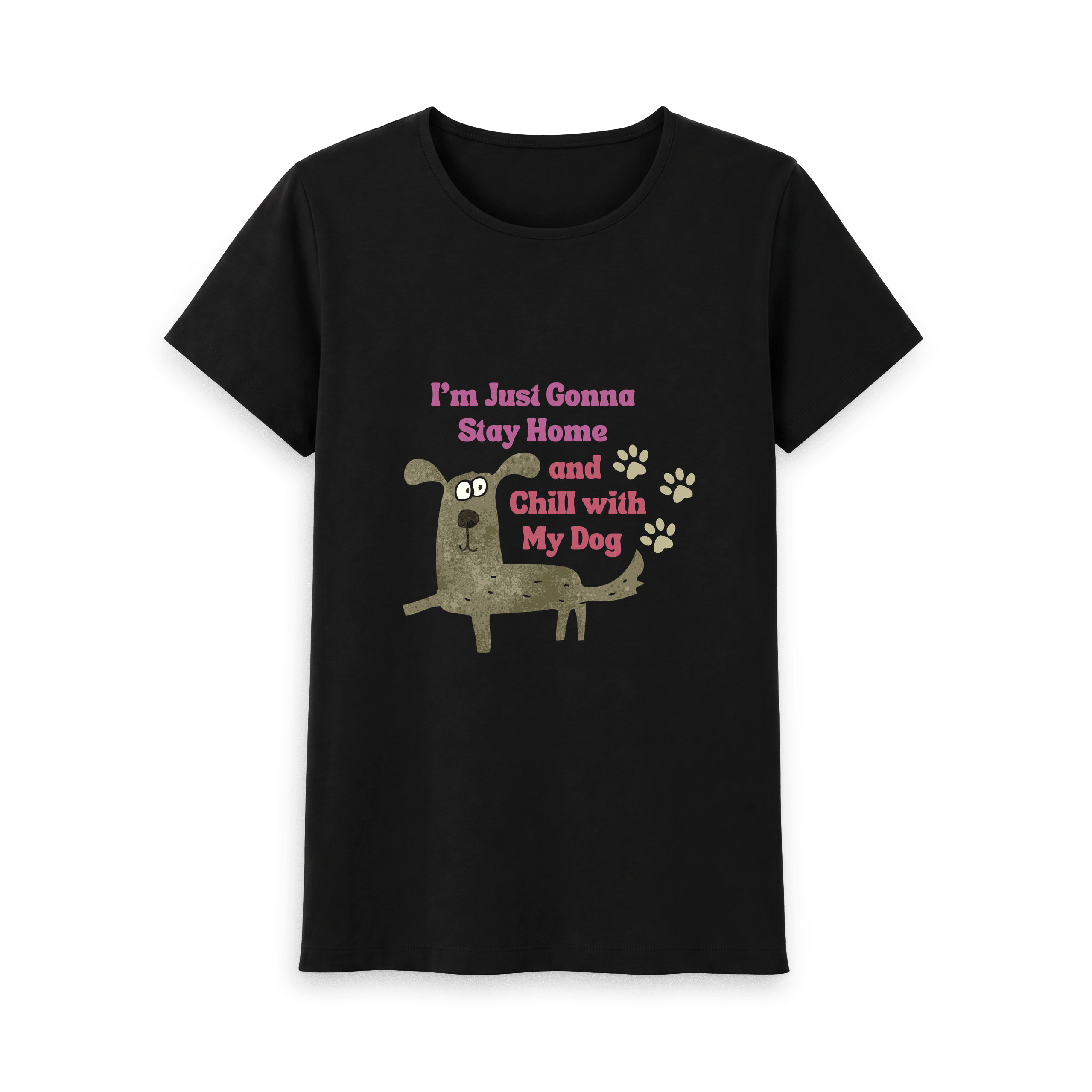 Black Printed T-shirt Front