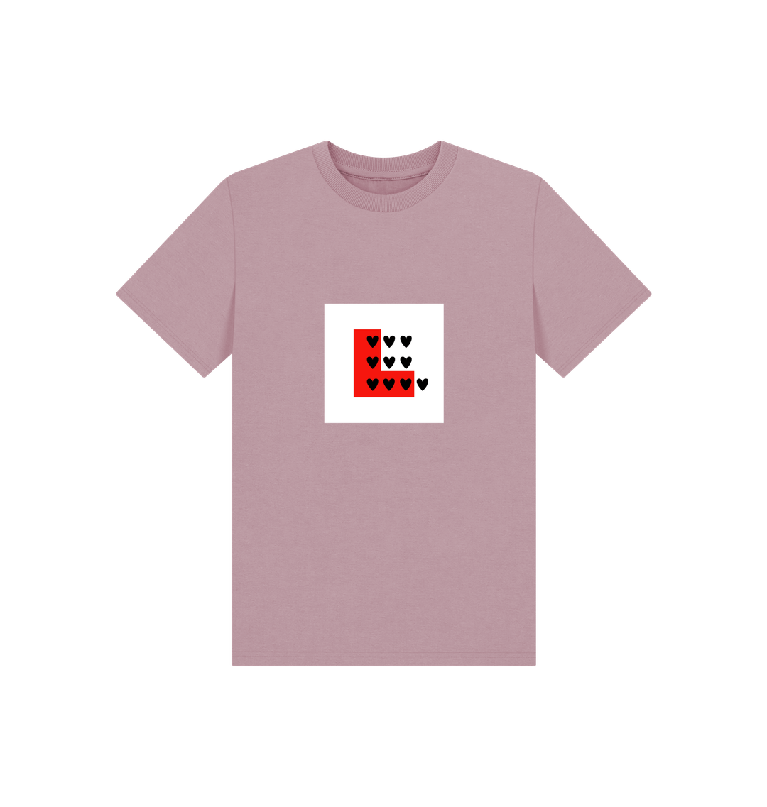 Mauve Printed Kids T-Shirt Front