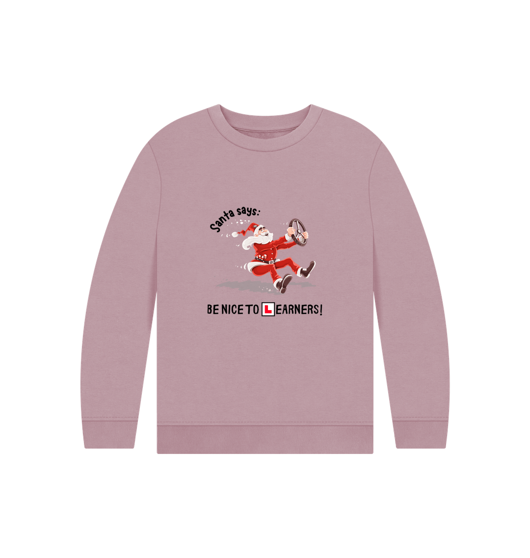 Mauve Printed Kids Jumper Front