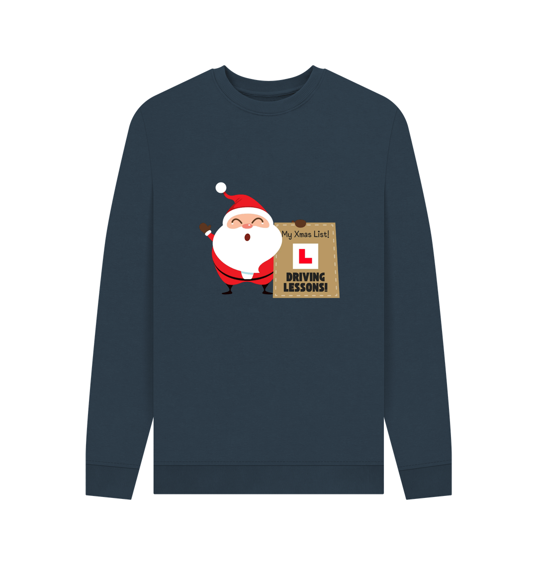 Navy Blue Printed Sweater Front