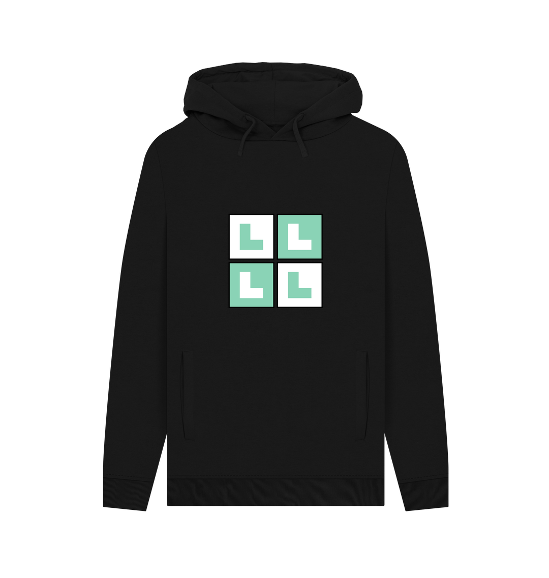 Black Printed Hoody Front