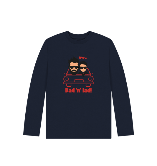 Navy Blue Printed Kids T-Shirt Front