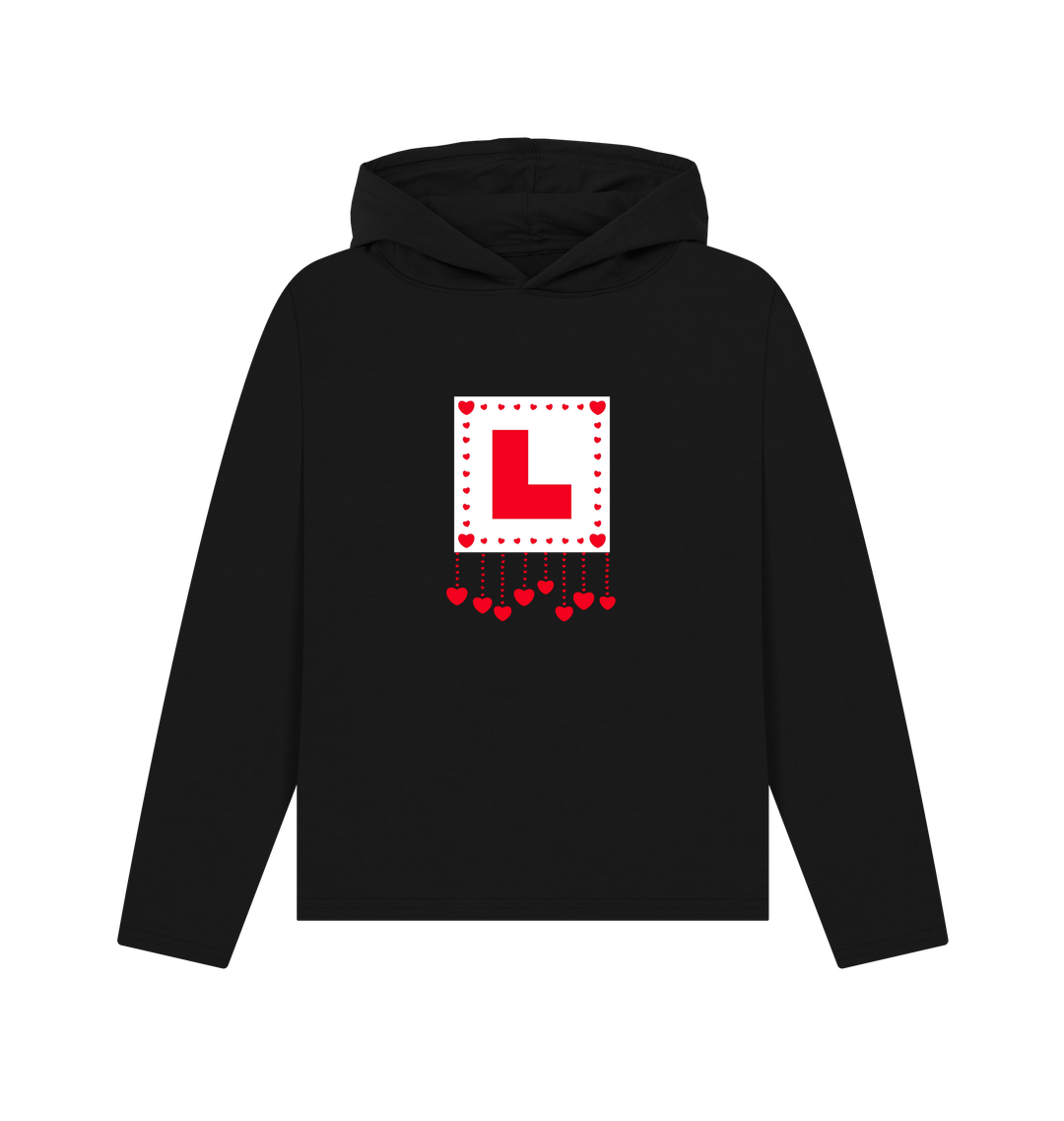 Black Printed Hoody Front