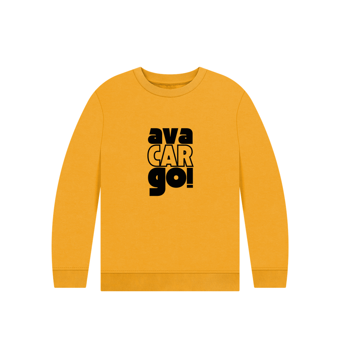 Mustard Printed Kids Jumper Front