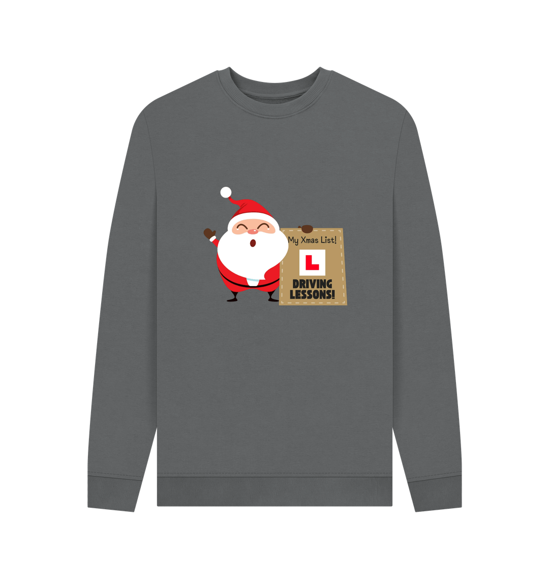Slate Grey Printed Sweater Front