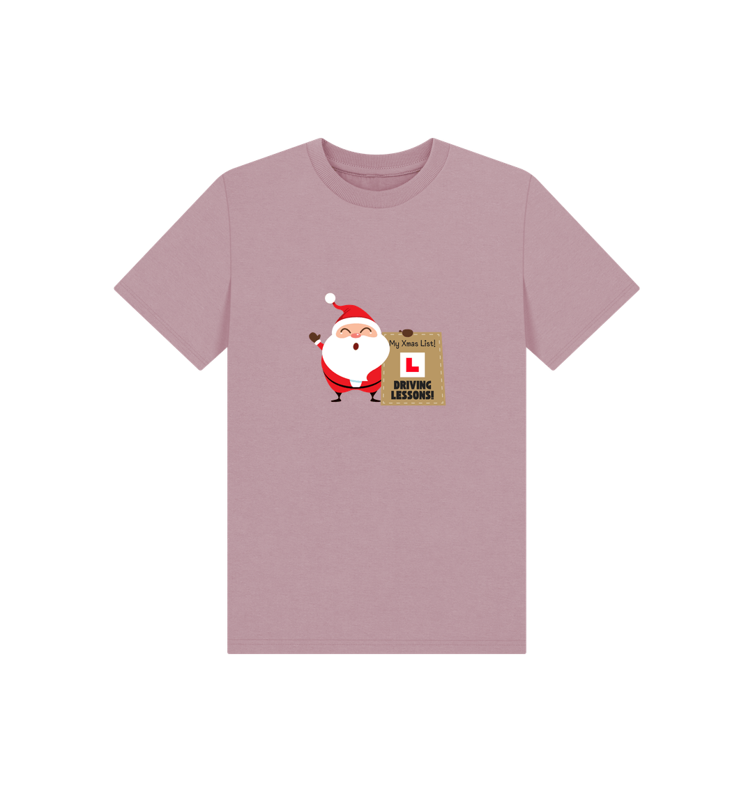Mauve Printed Kids T-Shirt Front