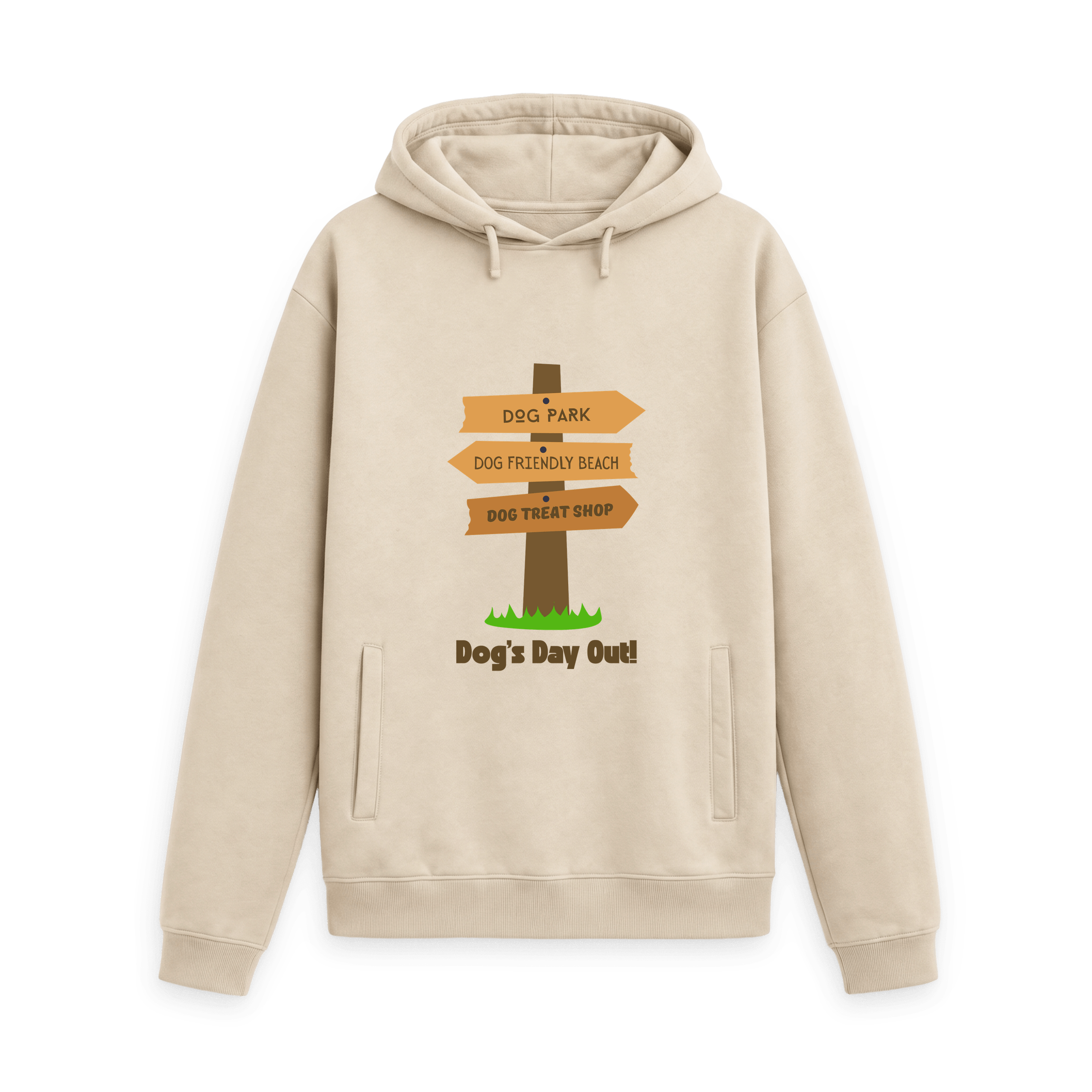 Oat Printed Hoody Front