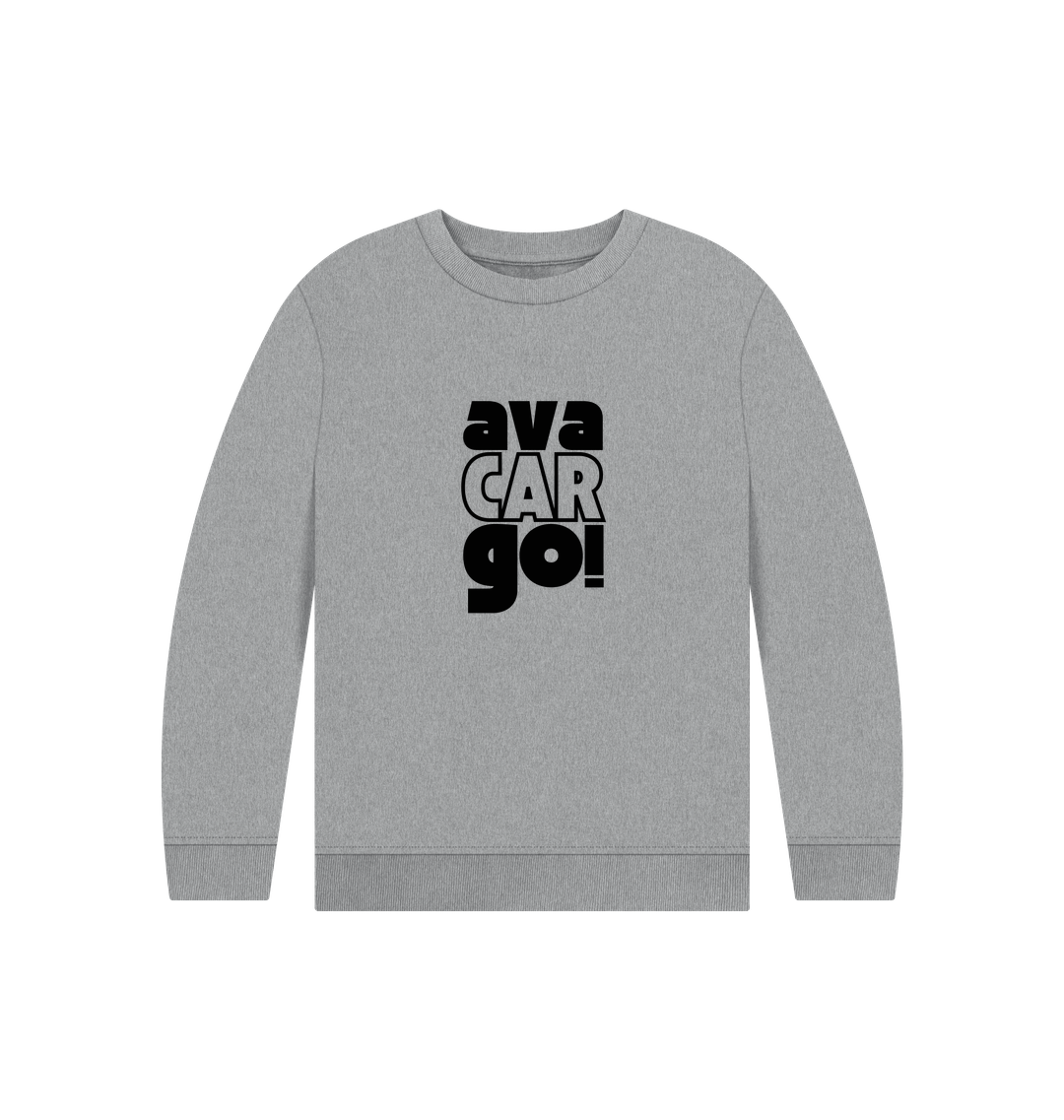 Athletic Grey Printed Kids Jumper Front