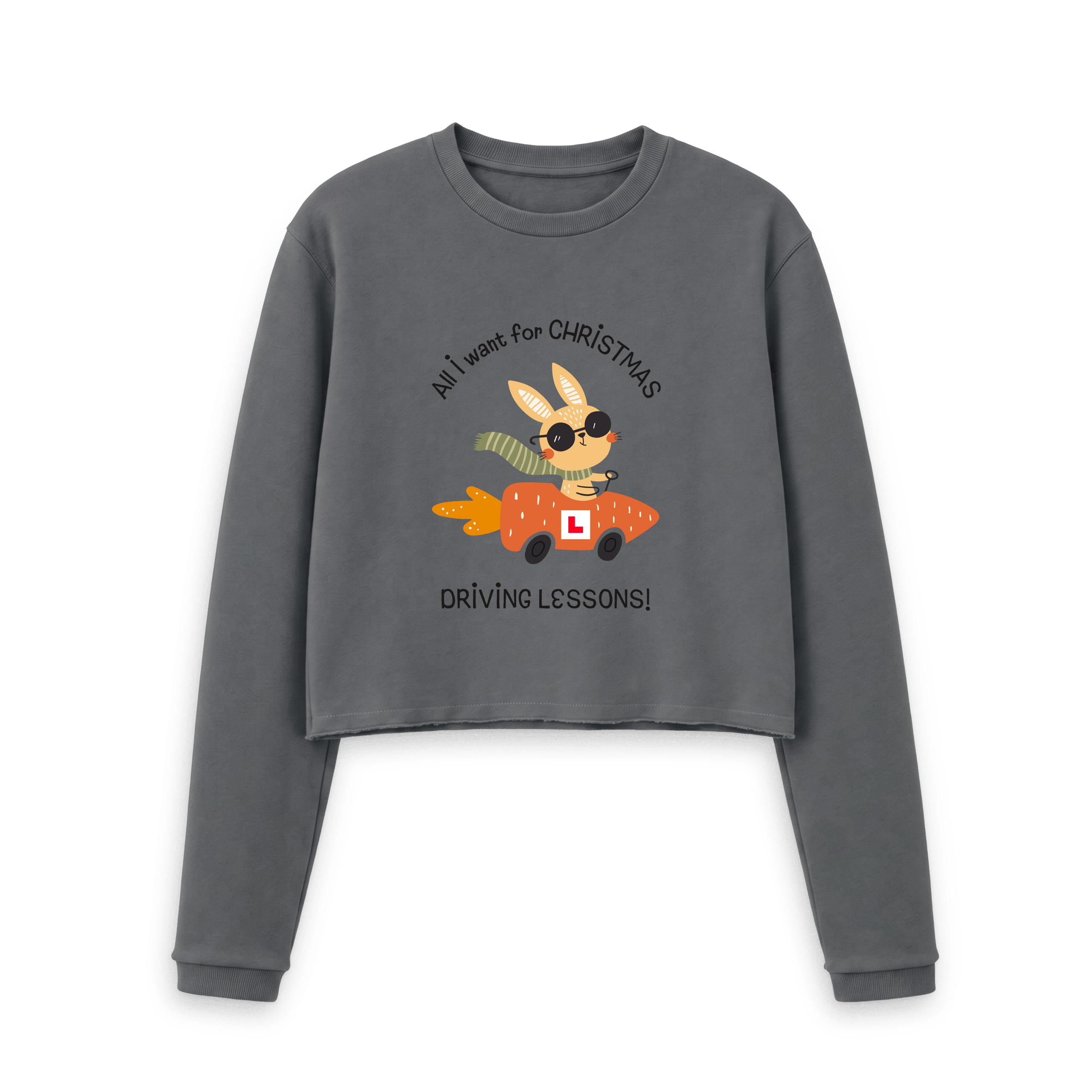 Slate Grey Printed Boxy Jumpers Front