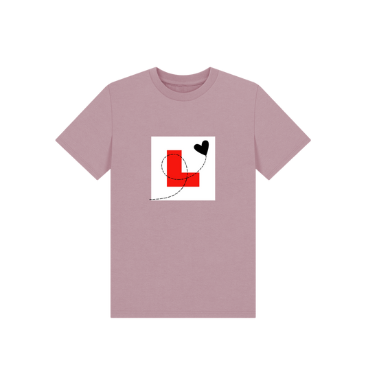 Mauve Printed Kids T-Shirt Front