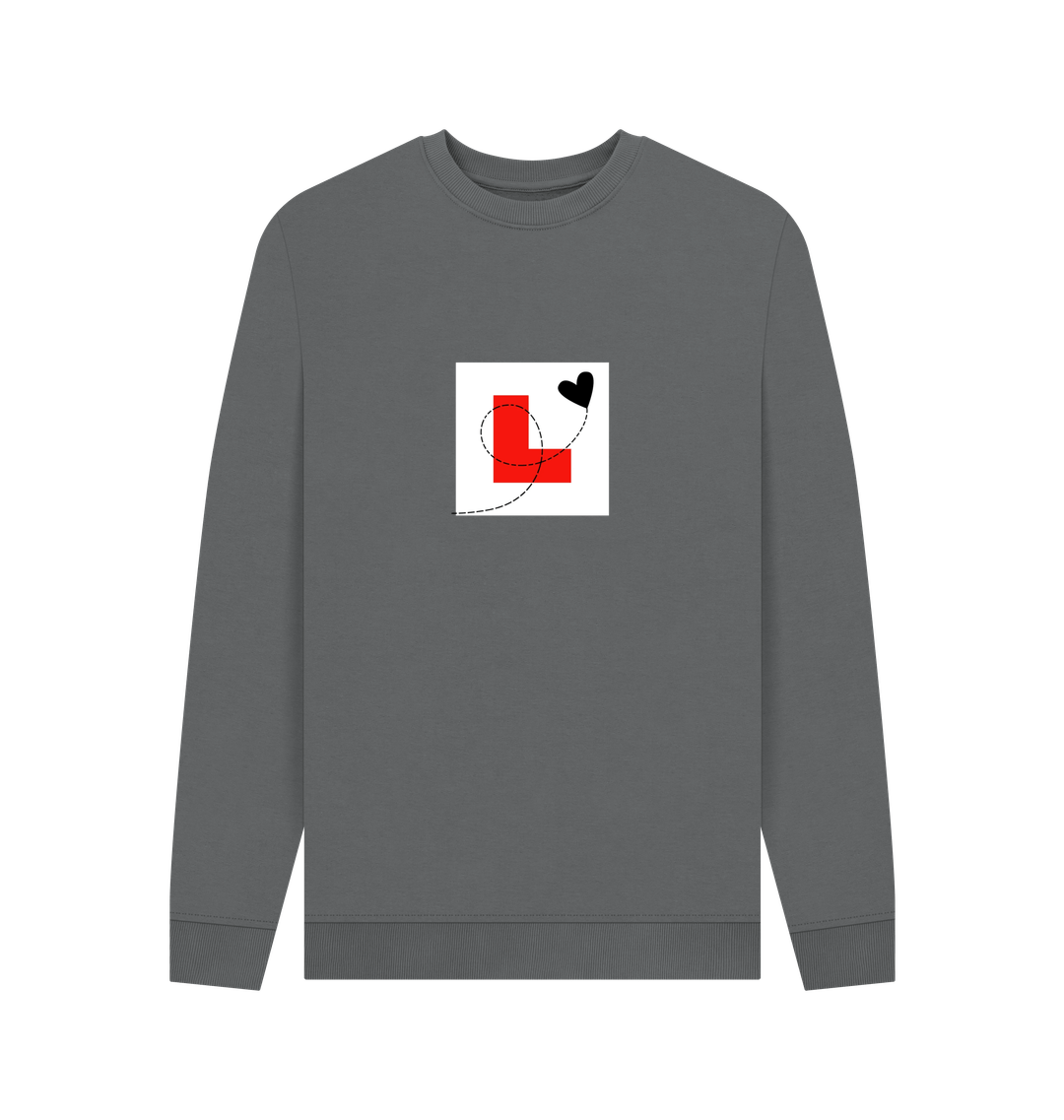 Slate Grey Printed Sweater Front