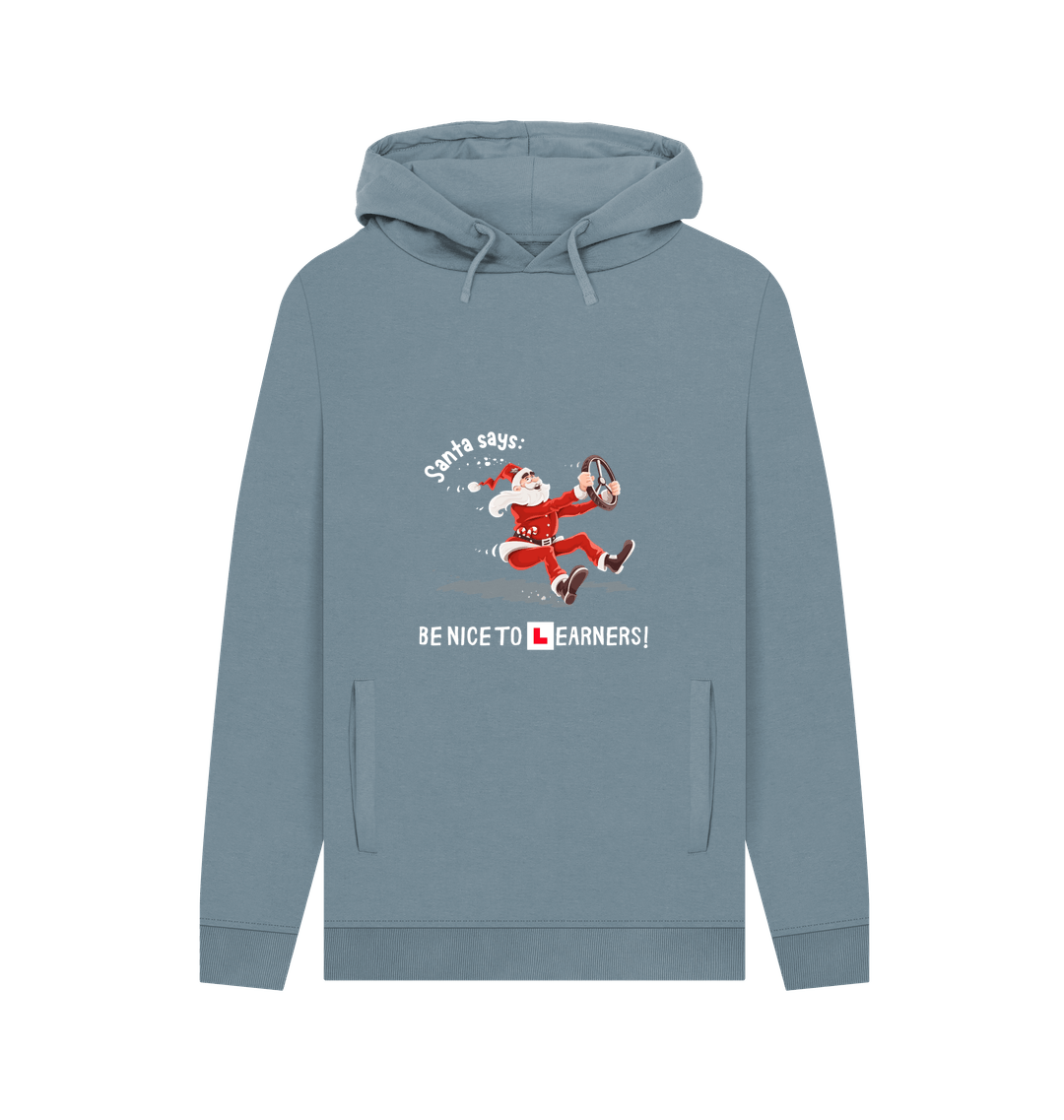 Stone Blue Printed Hoody Front